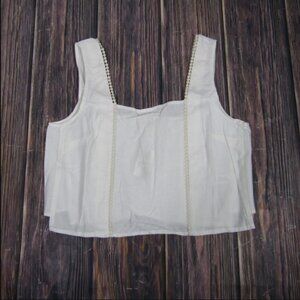 Marine Layer NEW NWT Womens XL White Stella Tank Crop Top